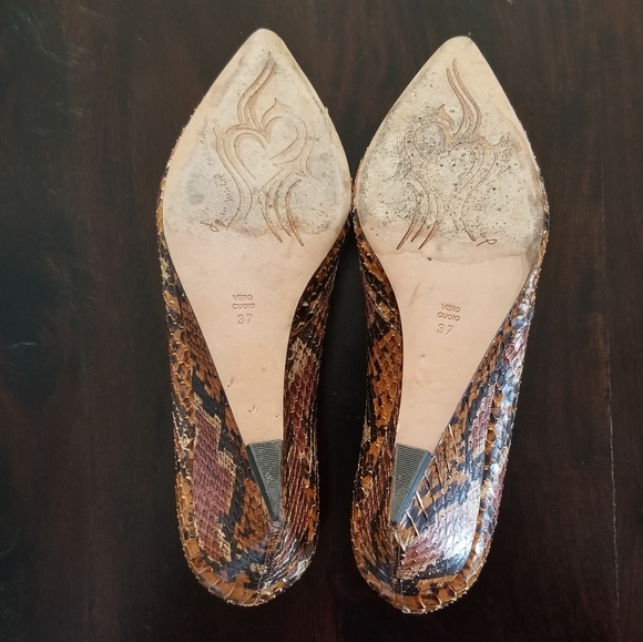 JEAN-MICHEL CAZABAT Animal Print Leather Wedge - Brown- Size EU 37/US 6 - Picture 3 of 7